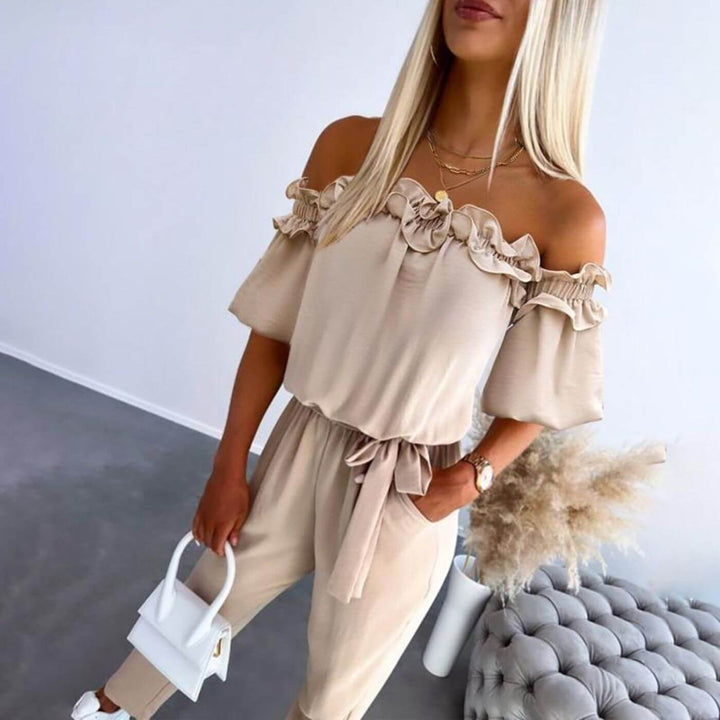 Kennedy - Stylish Off Shoulder Tie Waist Jumpsuit
