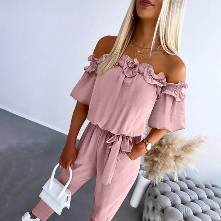 Kennedy - Stylish Off Shoulder Tie Waist Jumpsuit