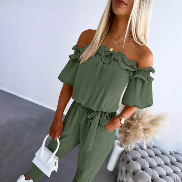 Kennedy - Stylish Off Shoulder Tie Waist Jumpsuit