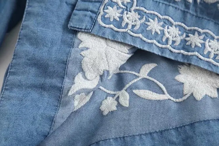 Lily - Denim Bloom Cardigan