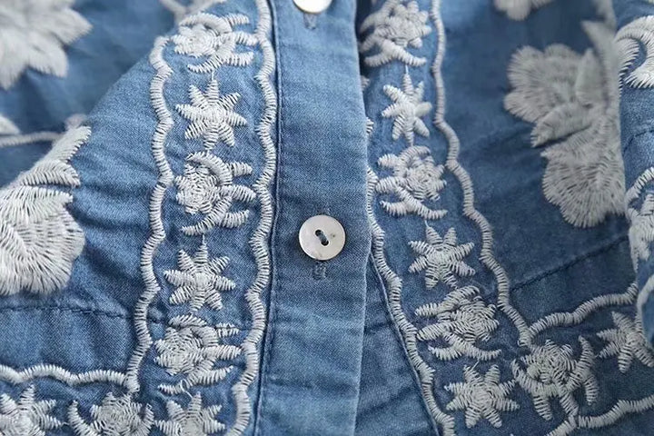 Lily - Denim Bloom Cardigan