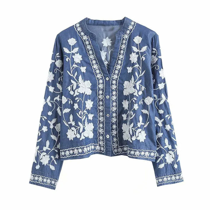 Lily - Denim Bloom Cardigan