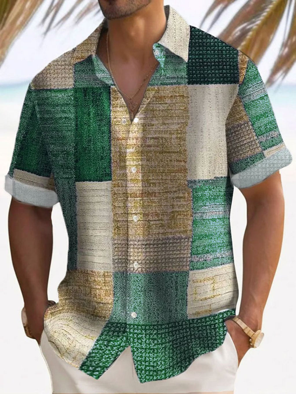 Lucas - Breezy Patchwork Short Sleeve Shirt