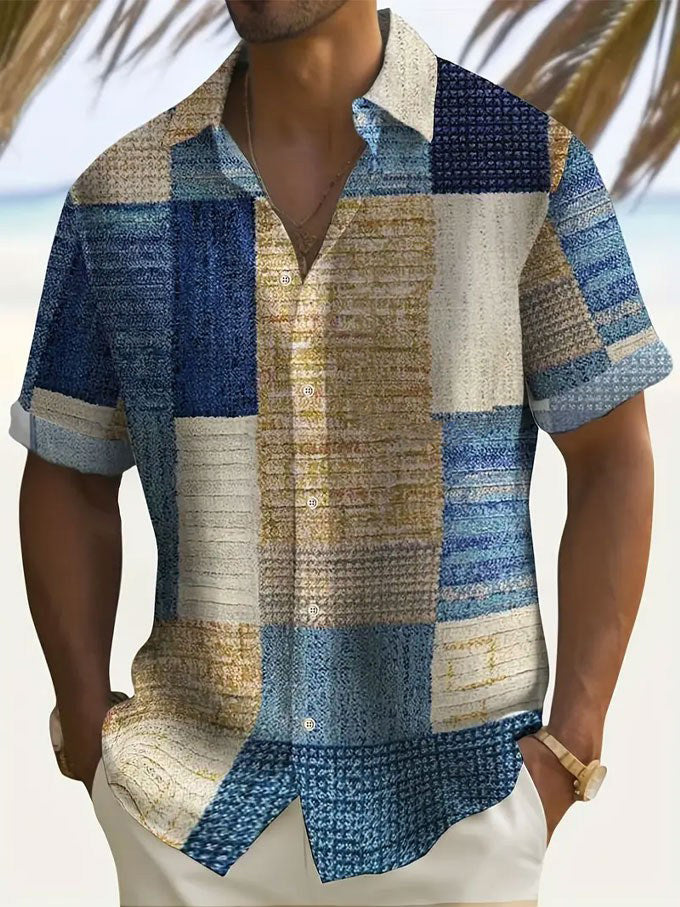 Lucas - Breezy Patchwork Short Sleeve Shirt