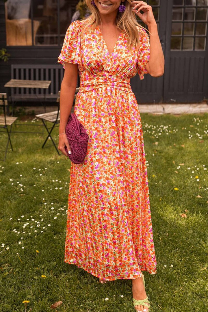 Lila - Elegant V-Neck Maxi Dress