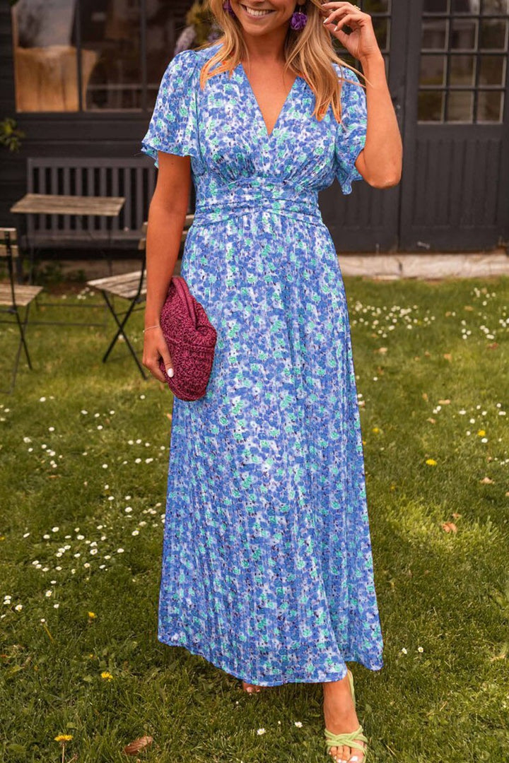 Lila - Elegant V-Neck Maxi Dress