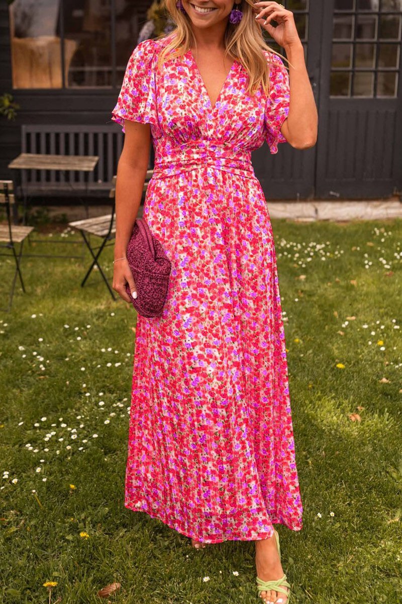 Lila - Elegant V-Neck Maxi Dress