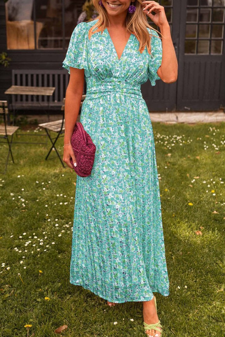 Lila - Elegant V-Neck Maxi Dress
